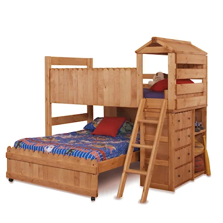 Twin/Full Complete Loft Fort Bed with Ladder